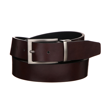 ЮL Ремень мужской двухсторонний, ПУ, металл, 120/130х3,3см, черный, РМ2023-3