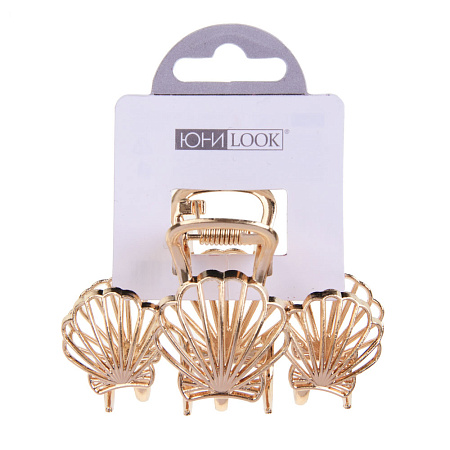 Краб для волос ЮНИLOOK, 7-8см, сплав, 6 дизайнов, ACS-38