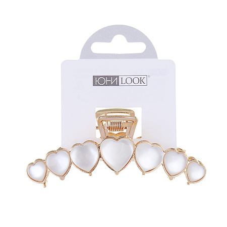 Краб для волос ЮНИLOOK, 7,5см, металл, пластик, 1 дизайн, ACS-93