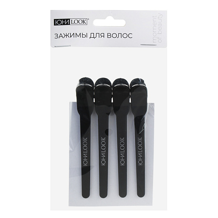 Зажимы для волос ЮНИLOOK, 4 шт., 10см, пластик, ACS-96