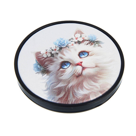 Зеркало карманное тм ЮНИLOOK стекло, пластик, d7см, 10-12 дизайнов