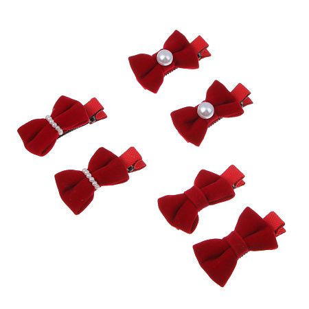 ЮНИLOOK Зажим для волос 2шт, сплав, полиэстер, 5см, 3 дизайна, ACS-135нг