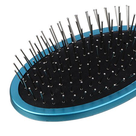 Расческа массажная тм ЮНИLOOK, с металл.зубчиками, пластик, 24,2х7см, 4 цвета