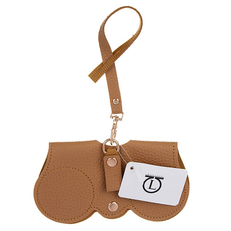 ЮL Футляр для очков на кнопке с подвесом, ПУ, 14,5х8см, 5 цветов