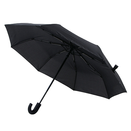 Зонт автомат, металл, пластик, эпонж, d96см, 8 спиц, черный