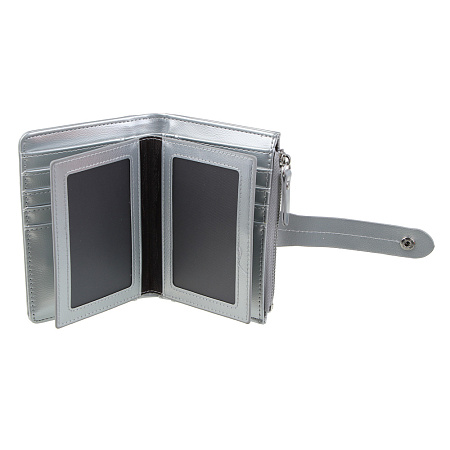 ЮL Анзелия Кошелек женский для купюр, карт и монет на кнопке, полиуретан, 14x10x3 см, 2 цвета, КЖ24-17