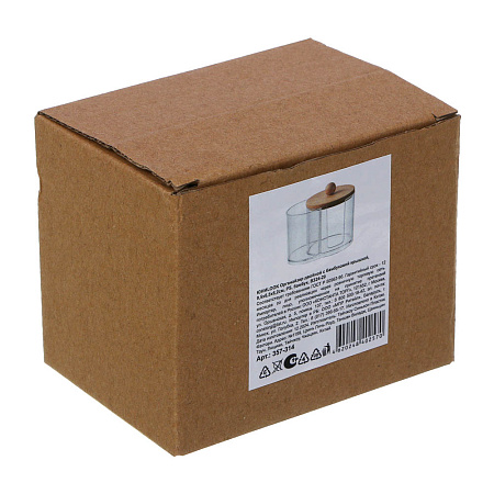 ЮНИLOOK Органайзер двойной с бамбуковой крышкой, 13,5х7,6х10,2см, PS, бамбук, ВЗ24-29