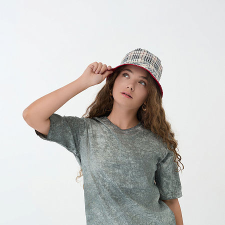 GALANTE Панама с цветным подкладом, р.56-58, 100% полиэстер, красный, ВЛ25-09, #2