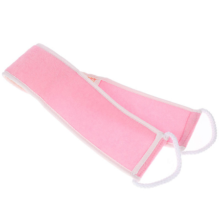 ЮL Мочалка лента банная с ручками с эффектом пилинга, сизаль, полиэстер, поролон, 68х10см, 3 цв.