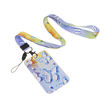 Чехол брелок для пропуска тм ЮL Funny на ленте, пластик, металл, 11х7см, 4 дизайна