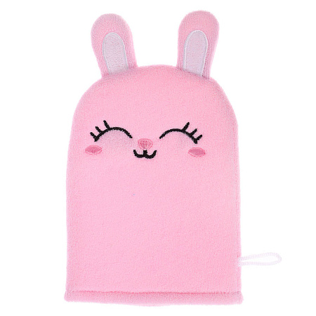 ЮL Мочалка рукавичка для ванны и душа в виде зверюшек, полиэстер, 18х13см, 3 дизайна, МС24-08