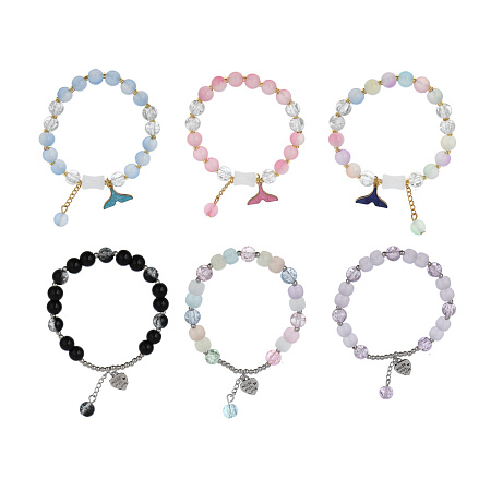 ЮНИLOOK Браслет с декором, d7см, d бусин 0,8мм, 6 цветов, стекло, #5