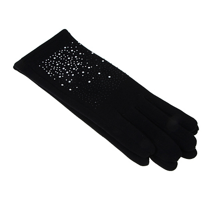 GALANTE Перчатки женские контактные, р.18-20, 50% полиэстер, 50% хлопок, черные, ОЗ25-01