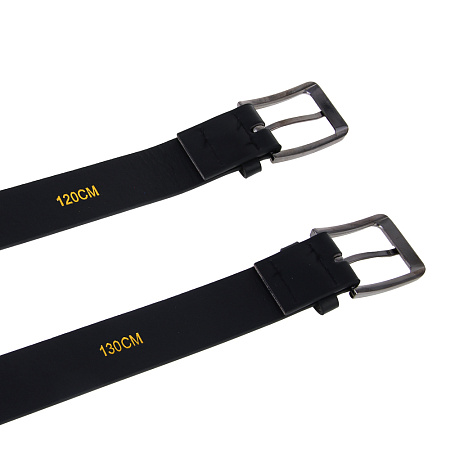 ЮL Ремень мужской, ПУ, металл, 120/130х3,3см, черный, РМ24-04
