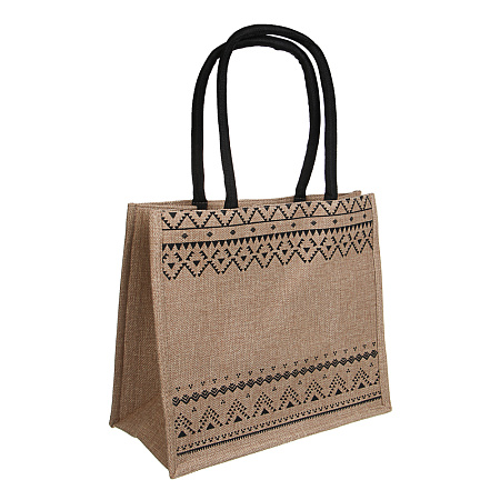 Сумка пляжная на плечо с длинными ручками, на кнопке, тм ЮL, 34x30x17 см, хлопок, лен, 3 вида