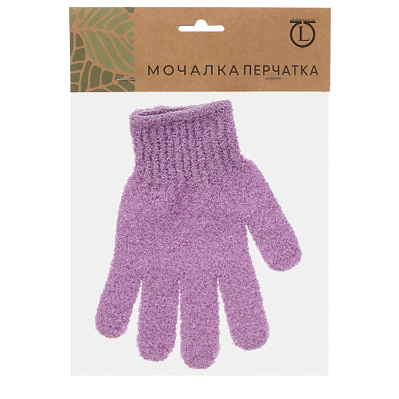 Мочалка перчатка тм ЮL с отшелушивающим эффектом, полиэстер, 18см, 5 цветов, МС24-06