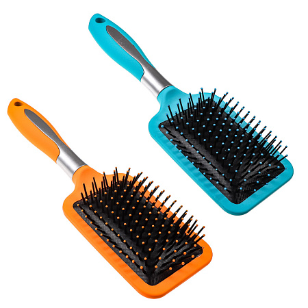 Расческа массажная тм ЮНИLOOK, пластик, силикон, 25,5см, 2 цвета