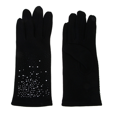 GALANTE Перчатки женские контактные, р.18-20, 50% полиэстер, 50% хлопок, черные, ОЗ25-01