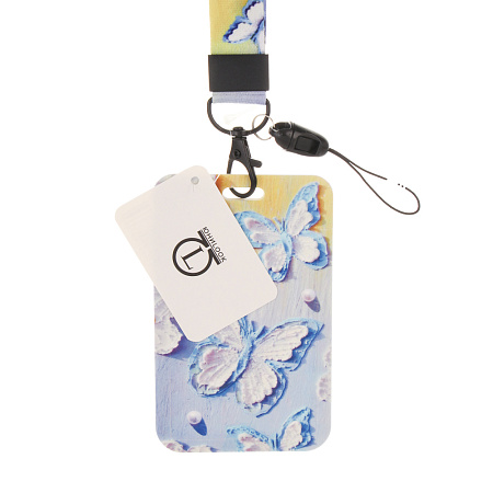 Чехол брелок для пропуска тм ЮL Funny на ленте, пластик, металл, 11х7см, 4 дизайна