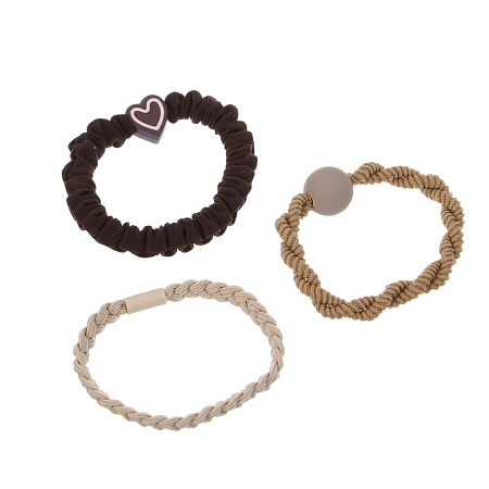 ЮНИLOOK Резинки для волос 3шт, d5,5см, полиэстер, пластик, 3 цветовых сочетания, ACS-109