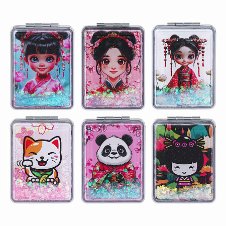 ЮНИLOOK Зеркало карманное, пластик, стекло, 8х5,8см, 6-12 дизайнов