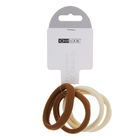 Резинки для волос ЮНИLOOK 4шт, d5см, полиэстер, 3 микса цветов, ACS-52