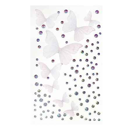 Наклейки и стразы для лица и тела тм ЮНИLOOK ,8х12 см, акрил, полиэстер, 3 дизайна,  ВЗ24-44