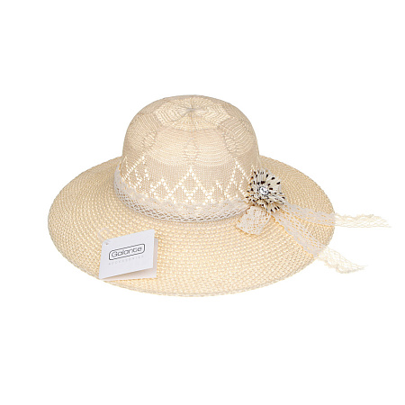 GALANTE Шляпа женская, р.58, 100% полиэстер, бежевый, ВЛ25-23