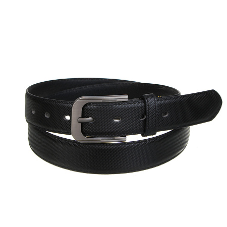 ЮL Ремень мужской, ПУ, металл, 120/130х3,3см, черный, РМ24-03