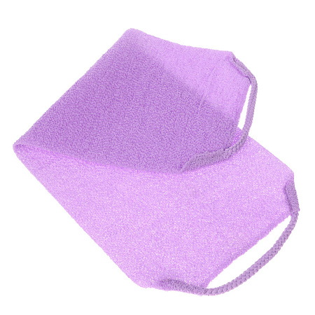 ЮL Мочалка пилинг японская для бани и душа с ручками, жесткая, полиэстер, 45х19см, 4 цвета, МС24-07