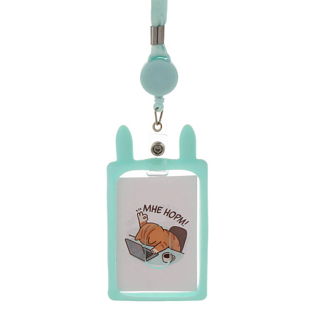 Чехол для пропуска тм ЮL с подвесом, акрил, силикон, 13,2х6,7см, 5 цветов