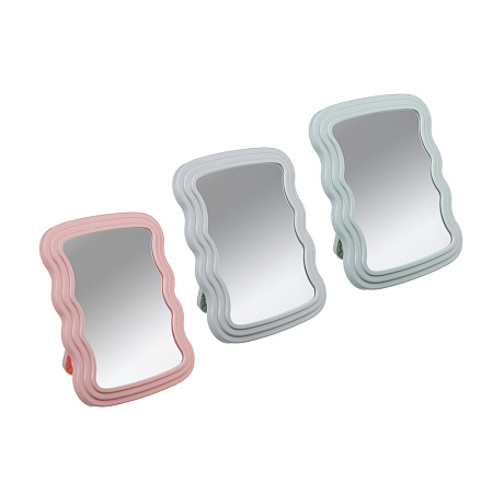 Зеркало настольное  тм ЮНИLOOK Софтлайн, пластик, стекло, 20,5х16см, 3 цвета