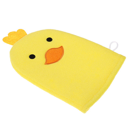 ЮL Мочалка рукавичка для ванны и душа в виде зверюшек, полиэстер, 18х13см, 3 дизайна, МС24-08