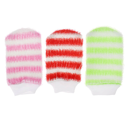 ЮL Мочалка рукавица банная с отшелушивающим эффектом, полипропилен,  11х19см, 6-12 цветов