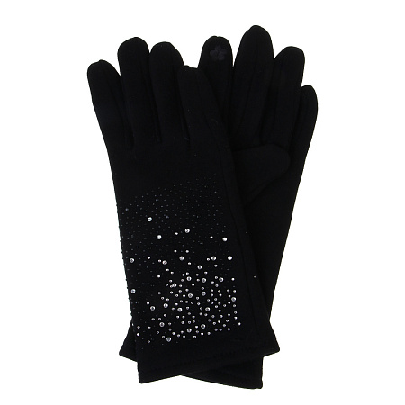 GALANTE Перчатки женские контактные, р.18-20, 50% полиэстер, 50% хлопок, черные, ОЗ25-01
