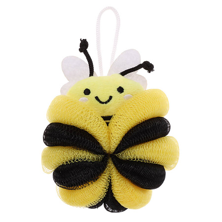 ЮL Мочалка банная для тела, полиэтилен, полиэстер, 50гр, 2 дизайна, МС24-04