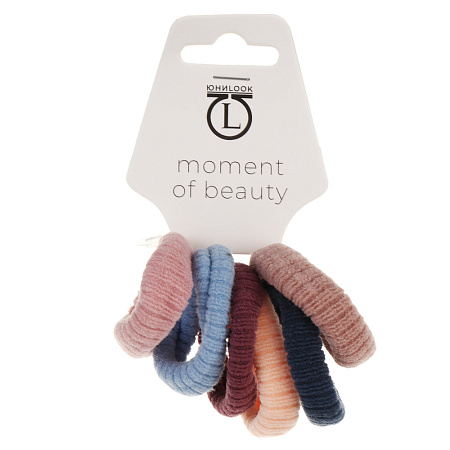 Набор резинок фактурных 6 шт ЮНИLOOK, 5 см, 3 сочетания цветов, текстиль