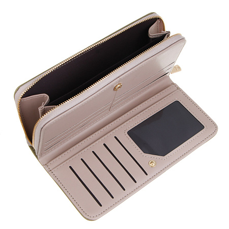 ЮL Астирия Кошелек для карт, купюр и монет с отделением на молнии ПУ, 19х9,5х2,5 см, 2 цвета, КЖ24-20