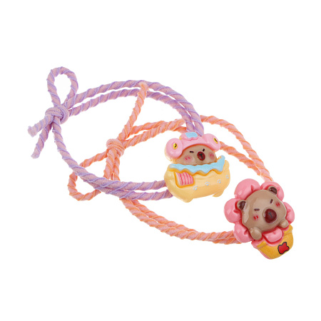 ЮНИLOOK Резинки для волос детские, 2шт, d5,5см, полиэстер, ПВХ, микс дизайнов, ACS25-1