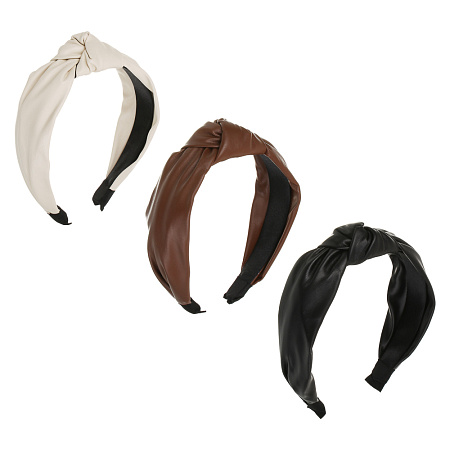 Ободок для волос ЮНИLOOK, 3см, PU, ABS, 3-4 цвета, ACS-66