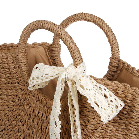 Сумка пляжная плетенная тм ЮL, 40x42см, папирус