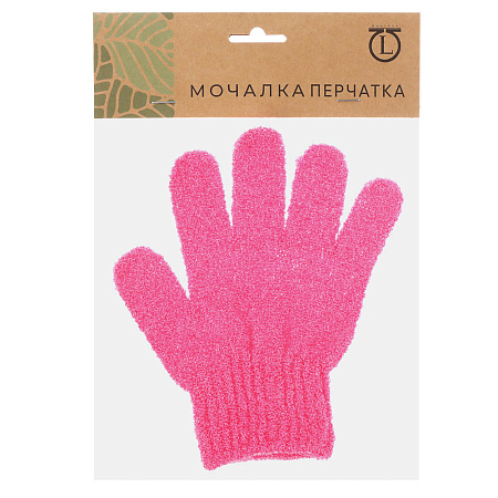 Мочалка перчатка тм ЮL с отшелушивающим эффектом, полиэстер, 18см, 5 цветов, МС24-06