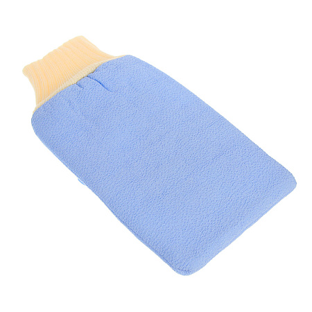 Мочалка варежка тм ЮL 2-х стороняя, РЕ, полиэстер, поролон, 23х13см, 3 цвета