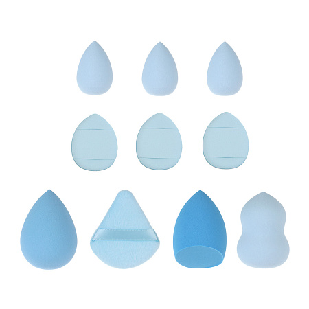 Набор спонжей 12 шт тм ЮНИLOOK, полиуретан, полиэстер, 4 цвета, подар.уп.