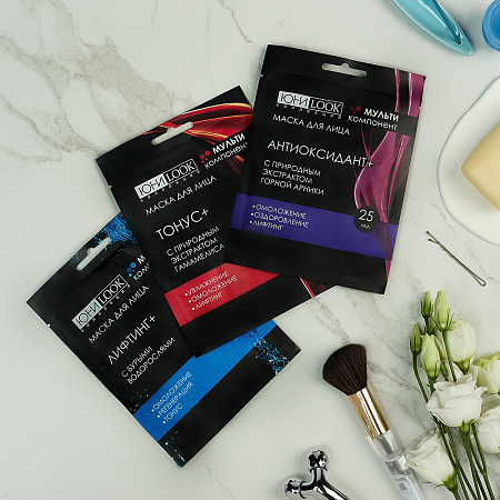 ЮНИLOOK Набор Маска тканевая для лица Мультикомпонент, 25мл х 3шт, 3 вида