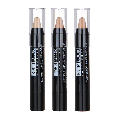 ЮНИLOOK Корректор 3Д кремовый для лица в стике 2,7г, 3 тона, КК-21