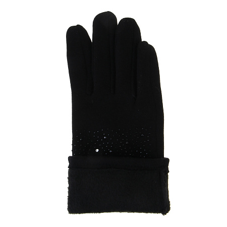 GALANTE Перчатки женские контактные, р.18-20, 50% полиэстер, 50% хлопок, черные, ОЗ25-01