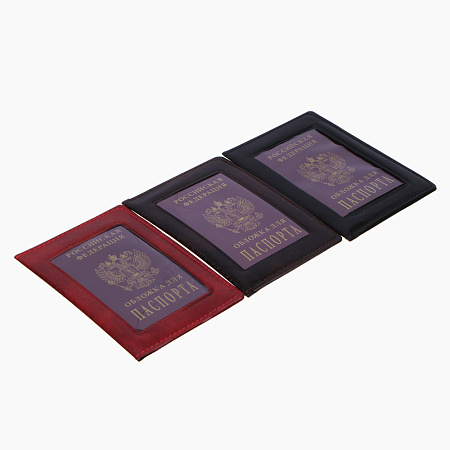 ЮL Обложка для паспорта с окном, ПВХ, 10х14см, 2-3 цвета