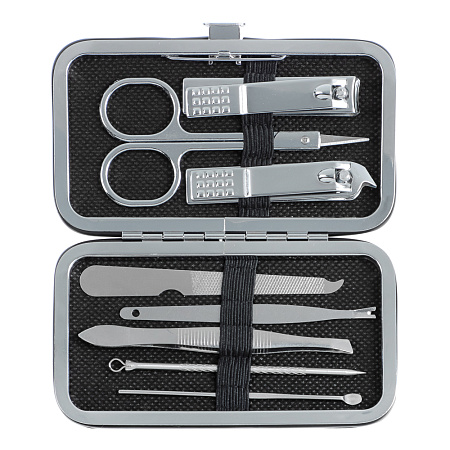 ЮНИLOOK Набор маникюрный 8 предметов, металл, 10,7х6см, 3 цвета