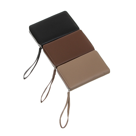 Портмоне-органайзер 20 отделений на молнии тм ЮL Diplomat, ПУ, металл,  19х11х2,5см, 3 цвета